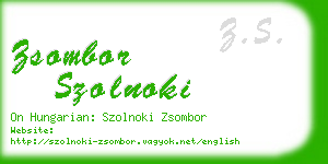 zsombor szolnoki business card